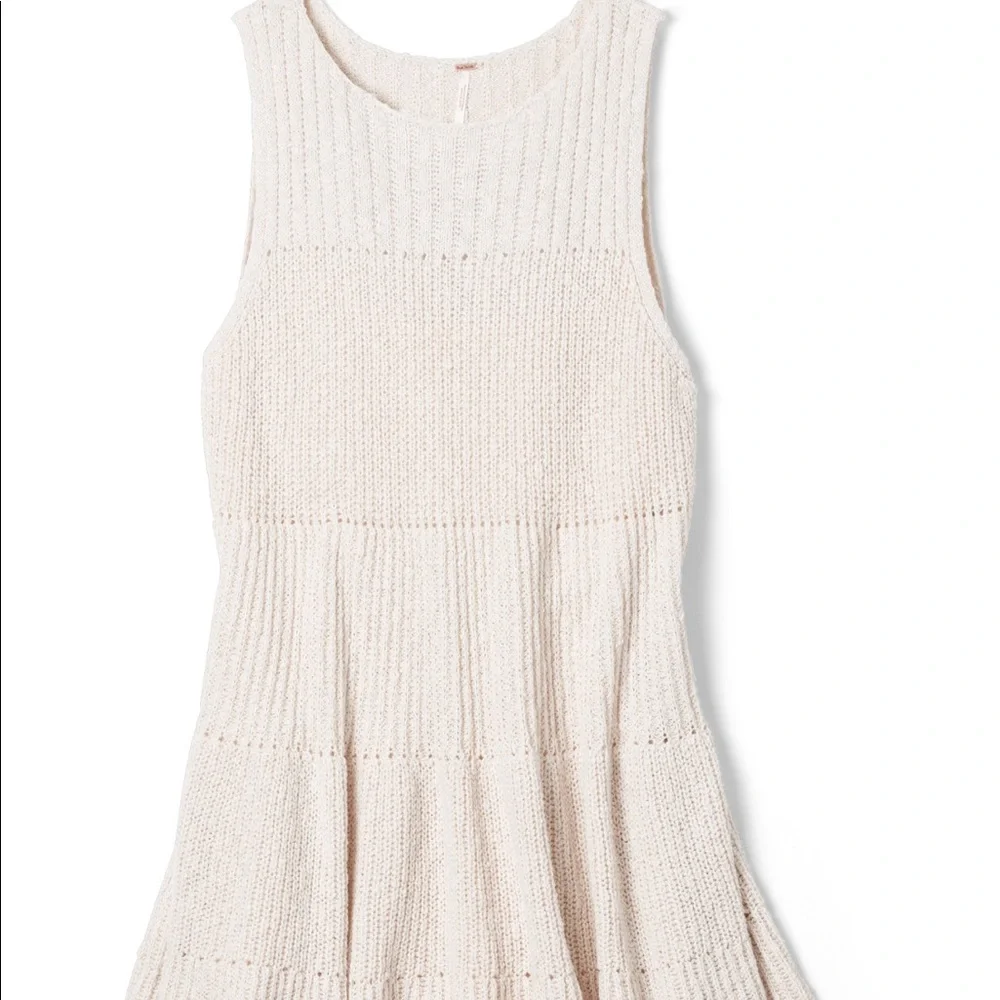 NWOT Free People Cream Knit Midi Dress